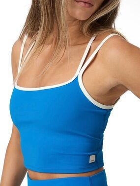 Vuori Daily Layered Tank Top in Regatta Blue